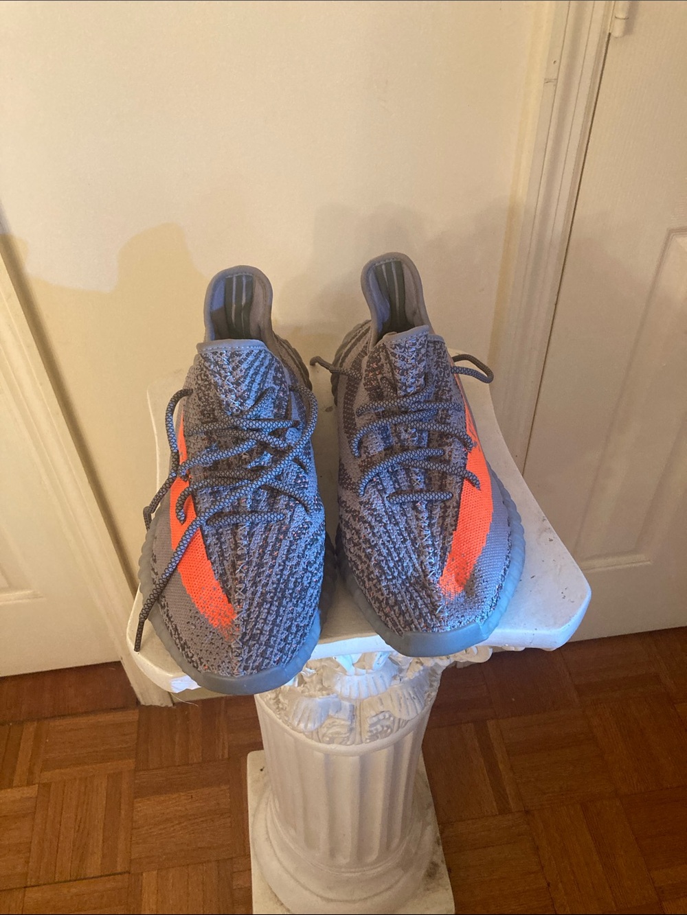 Yeezy Boost 350 V2 Grey with Orange Stripe Sneakers no insoles